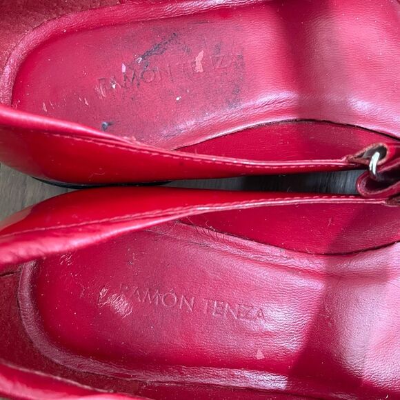 Ramon Tenza Red Patent Leather Mary Jane Lug Sole $250 7 - Picture 7 of 11